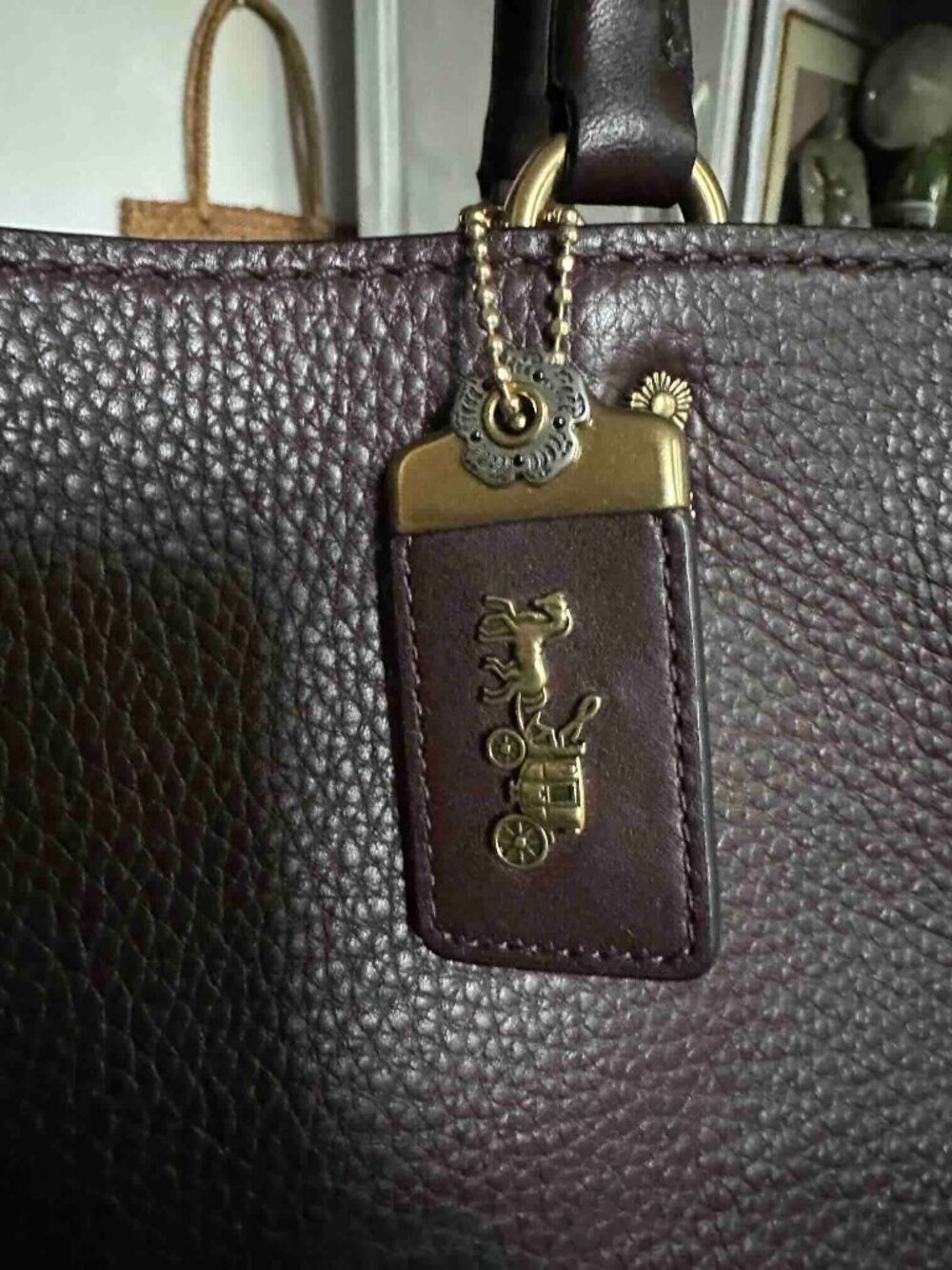 COACH Rogue 30/31 1941 Oxblood Brass Border Rivets TeaRose Leather bag RARE - Picture 5 of 15